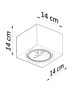 Sollux Deckenspot Weiß Keramik H: 14 cm klein bemalbar Würfel< Wandleuchten|Flurlampen