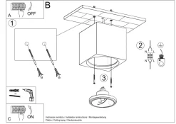 Sollux Deckenspot Weiß Keramik H: 14 cm klein bemalbar Würfel< Wandleuchten|Flurlampen