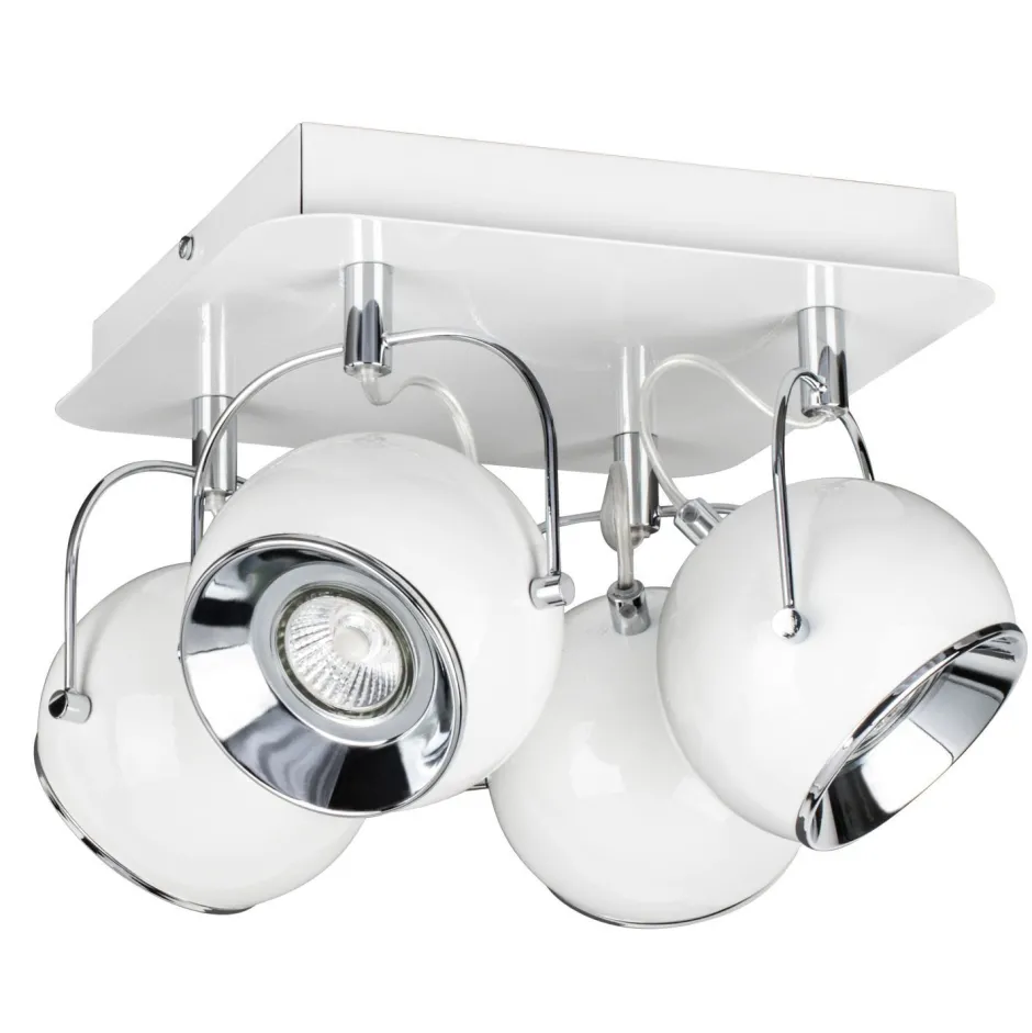 Deckenleuchten|Flurlampen*Spot Light Deckenspot Weiß Metall verstellbar mit LED Vintage