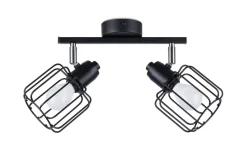 Deckenleuchten|Flurlampen*Sollux Deckenstrahöer Schwarz schwenkbar 2-flammig E14 Retro