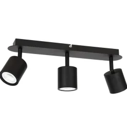 Luminex Deckenstrahler 3 flammig Schwarz Metall Modern< Wohnzimmerlampen|Küchenlampen