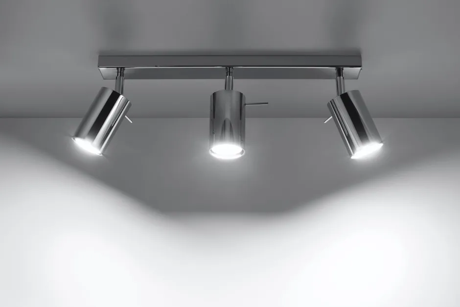 Wohnzimmerlampen|Moderne Lampen*Sollux Deckenstrahler ETNA Metall Chrom 3-flammig GU10