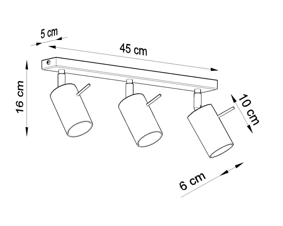 Wohnzimmerlampen|Moderne Lampen*Sollux Deckenstrahler ETNA Metall Chrom 3-flammig GU10