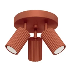 Sollux Deckenstrahler 3-flammig Ø 19,5 cm klein schwenkbar Rot GU10< Flurlampen|Wohnzimmerlampen