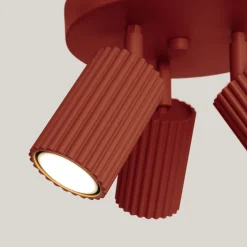 Sollux Deckenstrahler 3-flammig Ø 19,5 cm klein schwenkbar Rot GU10< Flurlampen|Wohnzimmerlampen