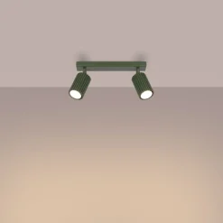 Sollux Deckenstrahler 2-flammig B: 30 cm klein schwenkbar GU10 Grün< Flurlampen|Wohnzimmerlampen