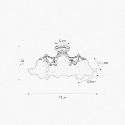 Wohnzimmerlampen|Glaslampen*Giovanni Battista Deckenstrahler 5-flammig E14 in Bronze hell glänzend Weiß
