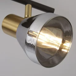 Searchlight Deckenstrahler 2-flammig E14 Rauchglas Metall verstellbar< Flurlampen|Bürolampen