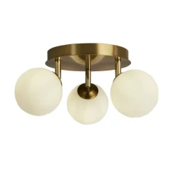 Searchlight Deckenstrahler 3-flammig G9 in Gold Weiß Ø 34 cm< Wohnzimmerlampen|Glaslampen