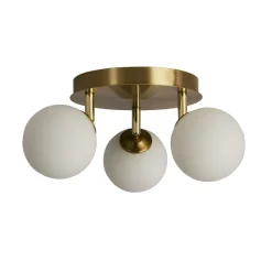 Searchlight Deckenstrahler 3-flammig G9 in Gold Weiß Ø 34 cm< Wohnzimmerlampen|Glaslampen