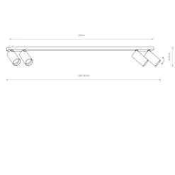 Nowodvorski Deckenstrahler 4-flammig GU10 in Weiß Gold 118 cm Aufputz< Wohnzimmerlampen|Metall Lampen