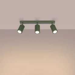 Sollux Deckenstrahler 3-flammig GU10 B: 45 cm Grün aus Aluminium< Wohnzimmerlampen|Metall Lampen
