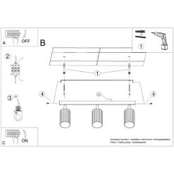 Sollux Deckenstrahler 3-flammig GU10 B: 45 cm Grün aus Aluminium< Wohnzimmerlampen|Metall Lampen