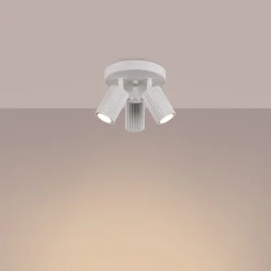 Flurlampen|Wohnzimmerlampen*Sollux Deckenstrahler 3-flammig GU10 rund Ø 19,5 cm klein Weiß BERTA