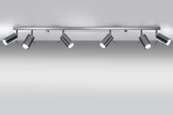 Deckenleuchten|Flurlampen*Sollux Deckenstrahler 6-flammig GU10 118 cm Chrom Metall