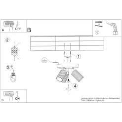 Sollux Deckenstrahler 3-flammig GU10 Ø 19,5 cm klein rund in Gold< Flurlampen|Wohnzimmerlampen