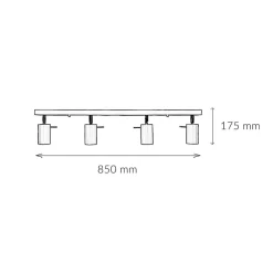 Easylight Deckenstrahler 4-flammig GU10 80 cm lang Schwarz Metall< Deckenleuchten|Flurlampen