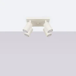 Wohnzimmerlampen|Metall Lampen*Sollux Deckenstrahler 4-flammig GU10 B: 25 cm klein Creme BERTA