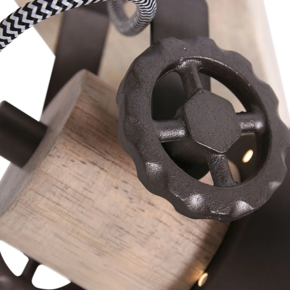 Steinhauer Deckenstrahler 3-flammig Holz Metall 59 cm E27 flexibel< Deckenleuchten|Spots