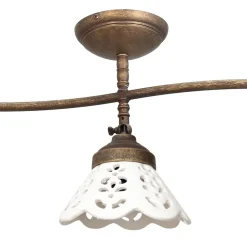 Deckenleuchten|Spots*Giovanni Battista Deckenstrahler 3-flammig Keramik Messing B: 87 cm E14