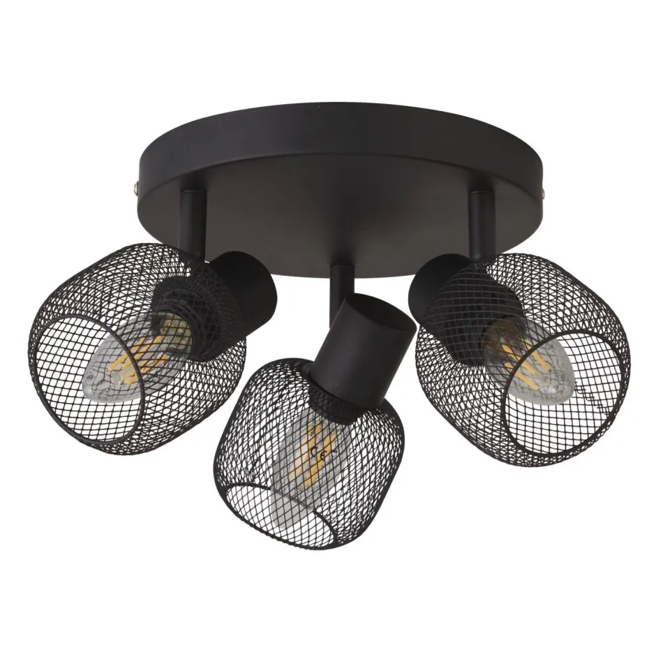 Searchlight Deckenstrahler 3-flammig Schwarz E14 D: 36 cm Metall< Deckenleuchten|Flurlampen