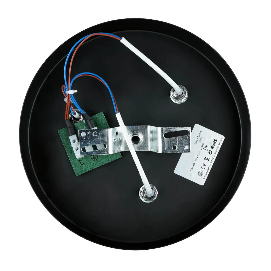 Deckenleuchten|Flurlampen*Easylight Deckenstrahler 3-flammig Schwarz Metall Ø 20 cm GU10