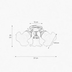 Deckenleuchten|Spots*Giovanni Battista Deckenstrahler Floral 3-flammig Messing Glas Ø 37 cm
