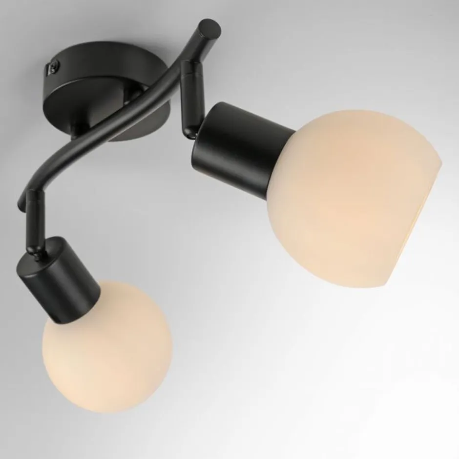 Flurlampen|Bürolampen*Just Light Deckenstrahler Glas Metall 43 cm inkl E14 5 W flexibel