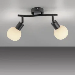 Flurlampen|Bürolampen*Just Light Deckenstrahler Glas Metall 43 cm inkl E14 5 W flexibel