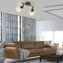 Flurlampen|Bürolampen*Just Light Deckenstrahler Glas Metall 43 cm inkl E14 5 W flexibel