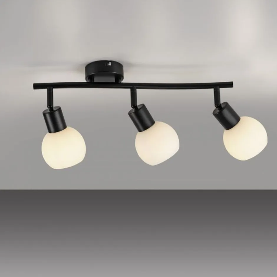 Flurlampen|Bürolampen*Just Light Deckenstrahler Glas Metall inkl E14 3000 K flexibel