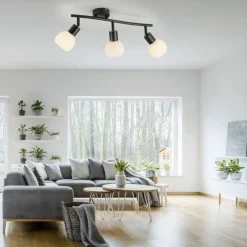 Flurlampen|Bürolampen*Just Light Deckenstrahler Glas Metall inkl E14 3000 K flexibel