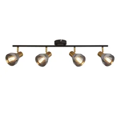 Searchlight Deckenstrahler Glas Metall B: 84 cm 4-flammig E14 verstellbar< Deckenleuchten|Flurlampen