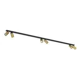 Nowodvorski Deckenstrahler groß 2 m lang 6-flammig GU10 Schwarz Messing< Wohnzimmerlampen|Metall Lampen