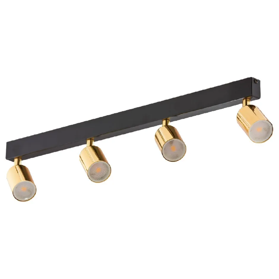 Deckenleuchten|Flurlampen*TK Lighting Deckenstrahler GU10 Gold Schwarz 4-flammig 83 cm lang Metall
