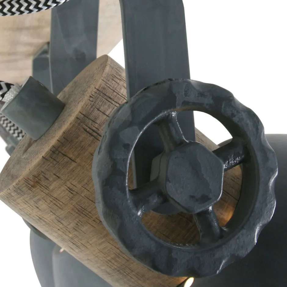 Deckenleuchten|Flurlampen*eltric K Heckel GmbH Deckenstrahler Holz Metall Grau 59 cm E27 beweglich