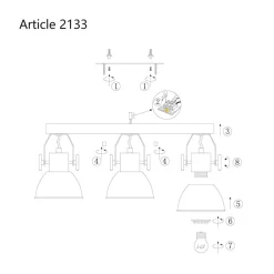 Deckenleuchten|Flurlampen*eltric K Heckel GmbH Deckenstrahler Holz Metall Grau 59 cm E27 beweglich