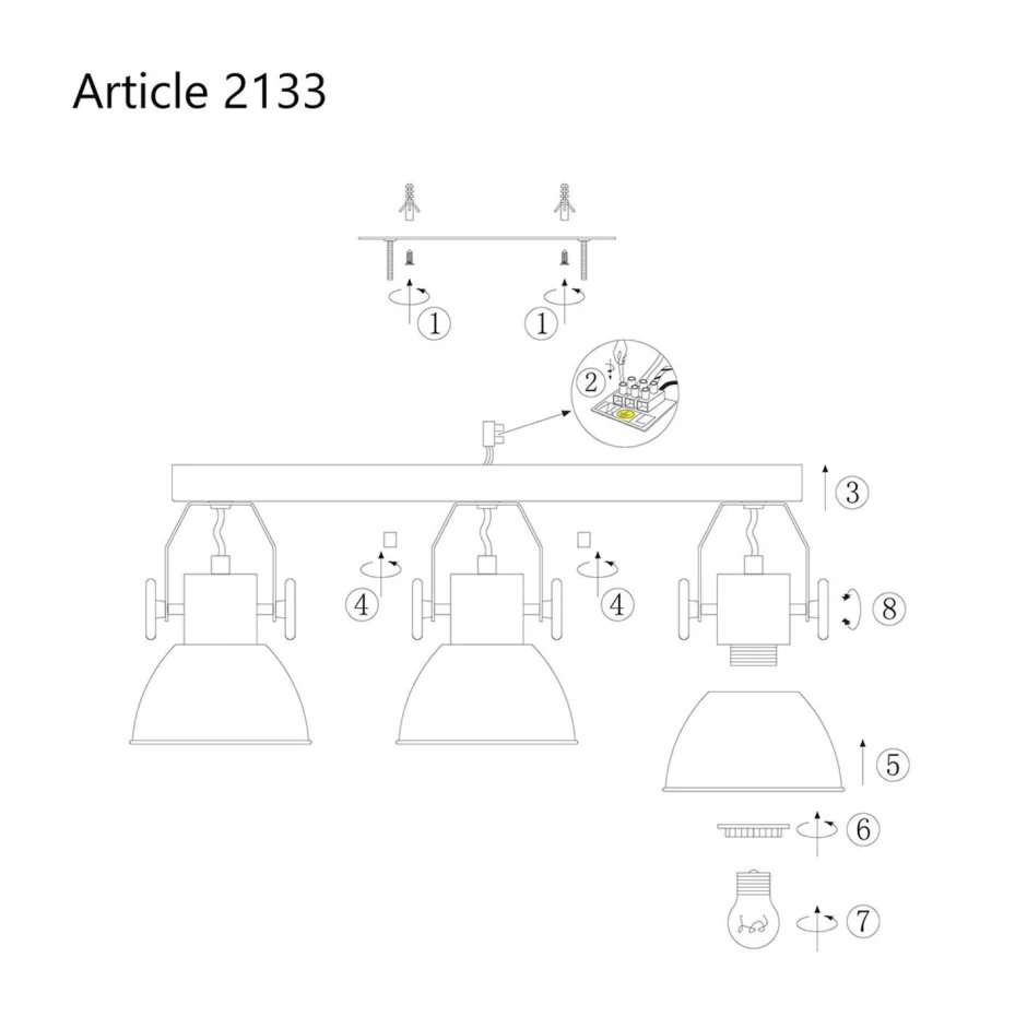Deckenleuchten|Flurlampen*eltric K Heckel GmbH Deckenstrahler Holz Metall Grau 59 cm E27 beweglich