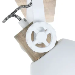 Deckenleuchten|Spots*Steinhauer Deckenstrahler Holz Metall Weiß 59 cm E27 beweglich