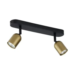 Flurlampen|Bürolampen*TK Lighting Deckenstrahler in Gold Schwarz GU10 2-flmg verstellbar