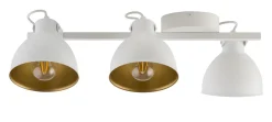 Wohnzimmerlampen|Industrie Lampen*Sigma Deckenstrahler Industrie Weiß Gold flexibel E27 L:54cm