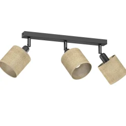 Spots|Flurlampen*Luminex Deckenstrahler Jute Metall Schwarz 45 cm E27 flexibel