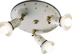 Ferroluce Deckenstrahler Keramik Metall E14 rund Ø 42 cm Weiß< Wohnzimmerlampen|Keramiklampen