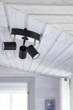 By Rydéns Deckenstrahler klein B: 20 cm Schwarz Metall 3-flammig GU10< Flurlampen|Wohnzimmerlampen