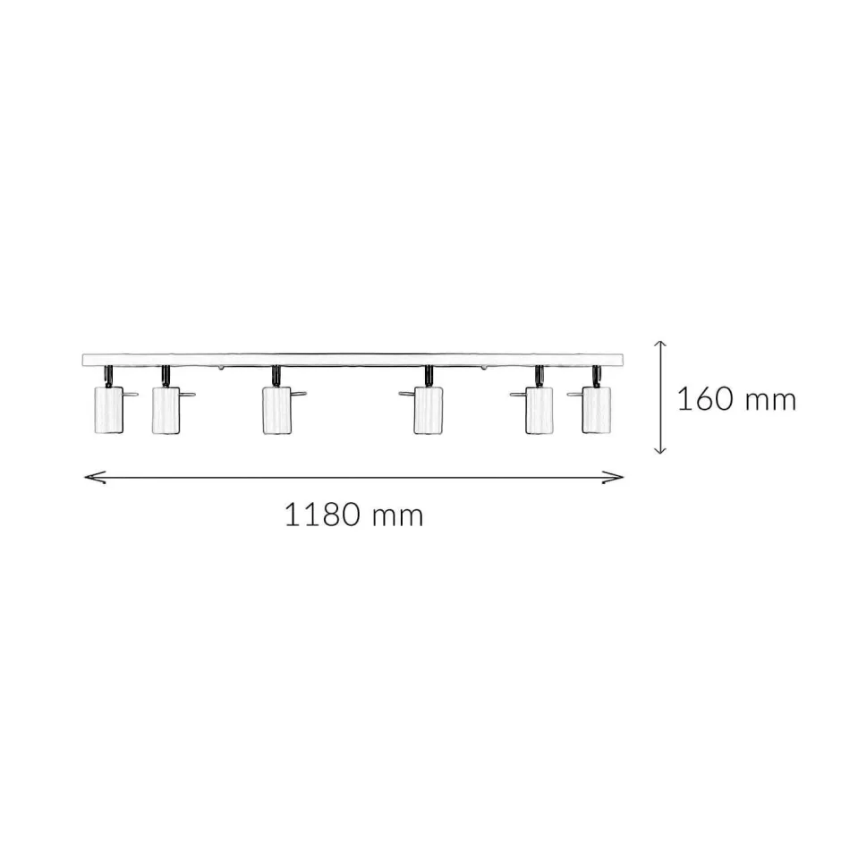 Easylight Deckenstrahler Metall 118 cm lang 6-flammig GU10 Weiß< Deckenleuchten|Flurlampen