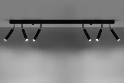 Sollux Deckenstrahler Metall 100 cm lang 6-flammig G9 Schwarz< Deckenleuchten|Flurlampen