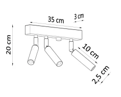 Sollux Deckenstrahler Metall 35 cm Weiß verstellbar 3-flammig< Deckenleuchten|Flurlampen