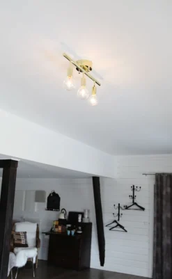 By Rydéns Deckenstrahler Metall 60 cm lang in Messing E27 3-flammig< Flurlampen|Wohnzimmerlampen