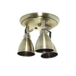 Deckenleuchten|Flurlampen*Easylight Deckenstrahler Metall 3-flammig in Messing rund