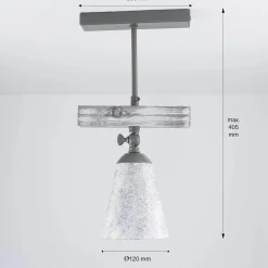 Luminex Deckenstrahler Metall Holz in Shabby Weiß Taupe E27< Flurlampen|Küchenlampen